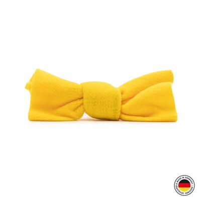 4cats Schmuseknoten Katzenspielzeug Farben Gelb mit Made in Germany Logo unten links