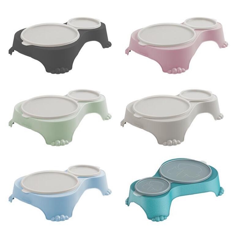 Rotho MyPet Sally Doppel  Futternapf mit Deckel - 1 l + 0,28 l