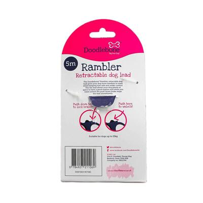 Rückseite Rambler Automatikleine 5 Meter für Hunde bis 25 Doodlebone® kg von