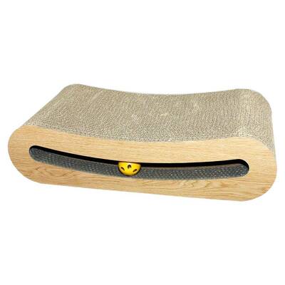 Katzenkratzer Futon von Happy Pet Kratzspappe mit integrierter Ballschiene mit den Maßen 42 x 20 x 9,5 cm