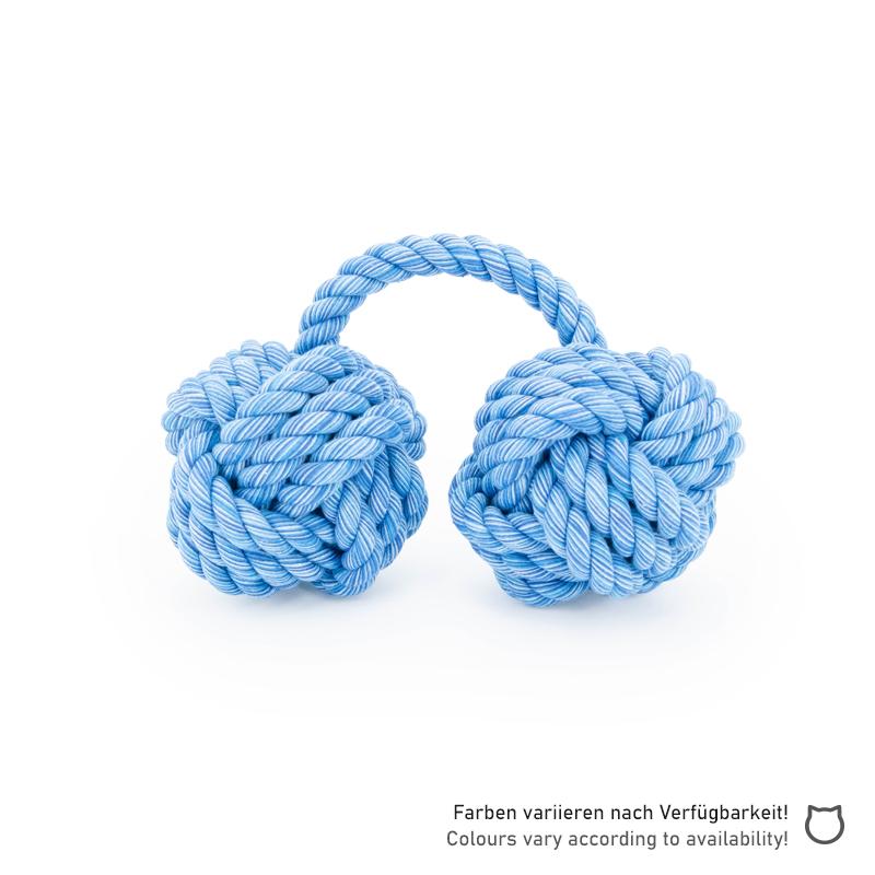 Hängendes blaues Nuts for Knots Kingsize Doppelball von Happy Pet