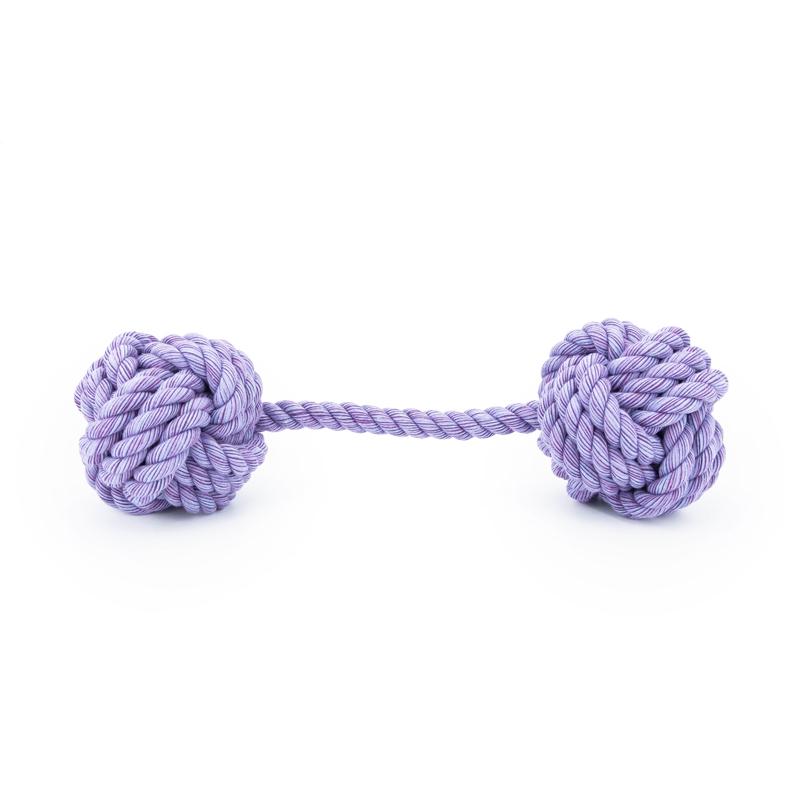 Frontansicht lilaner Nuts for Knots Kingsize Doppelball von Happy Pet