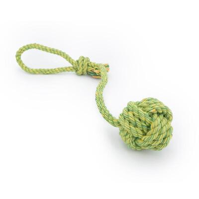 Einzelner, grüner Nuts for Knots Ball mit Schlaufe von Happy Pet