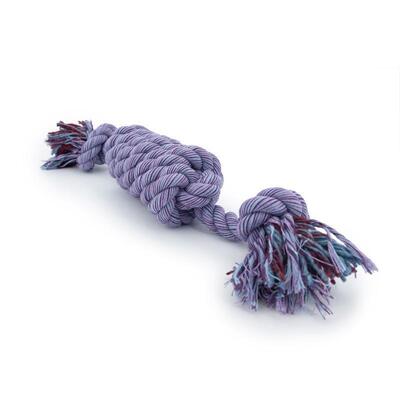 Einzelne, lilane Nuts for Knots Spule Kingsize von Happy Pet in seitlicher Ansicht