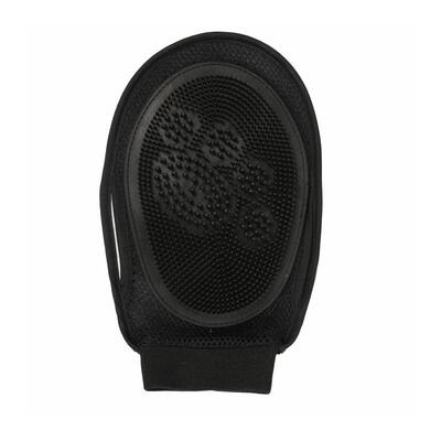 Schwarzer Fellpflegehandschuh von Happy Pet in den Maßen 26 x 16 x 2 cm