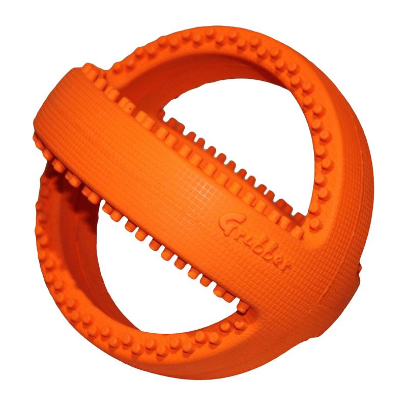 Oranger interaktiver Fußball Grubber von Happy Pet in den Maßen 18 cm x 18 cm x 18 cm
