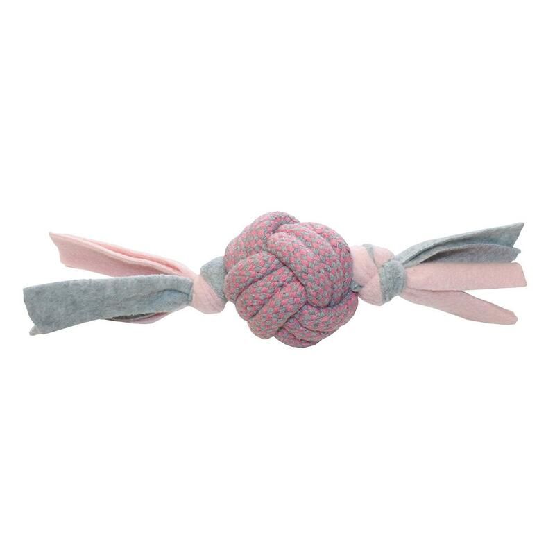 Pinker Fleece Ball Little Racals von Happy Pet mit den Maßen 22 x 8 x 8 cm