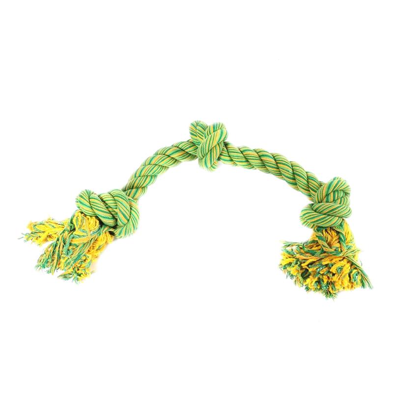 Grünes Spieltau mit drei Knoten Nuts for Knots von Happy Pet
