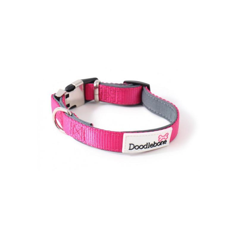 Neon-pinkes, gepolstertes Halsband Bold von Doodlebone®
