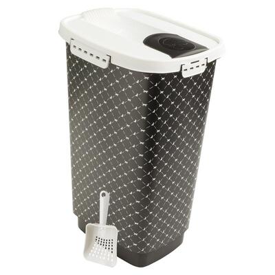 50 l Futterbehälter + Schaufel Set Schwarz-Weiß von Rotho MyPet
