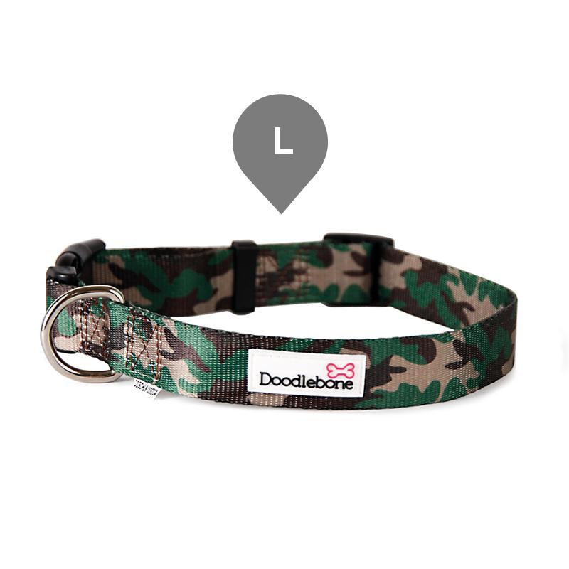Gemustertes Camouflage Bold Halsband von Doodlebone® in der Größe L