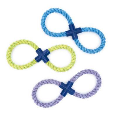 Drei Farben der Nuts for Knots Figur 8 von Happy Pet im 3er Set