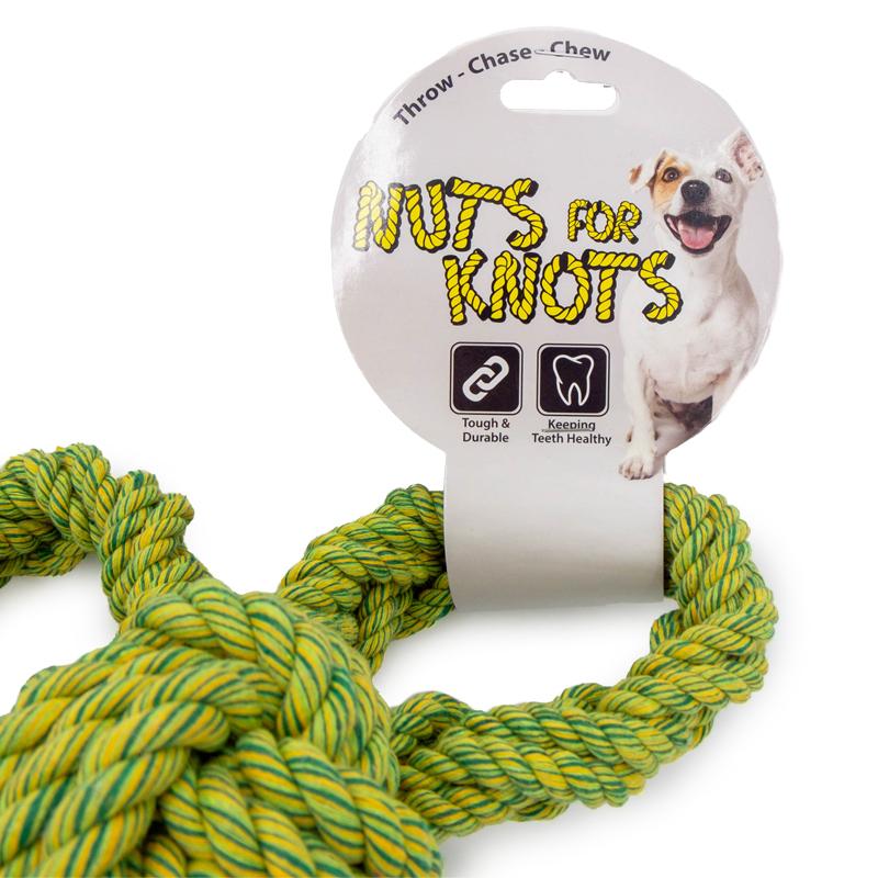 Grüne Nuts for Knots Schleife von Happy Pet in Detailaufnahme in der Größe L