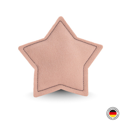 Katzenspielzeug-Doppelset aus Stoff - Einzelabbildung Stern in rosa, Vorderansicht