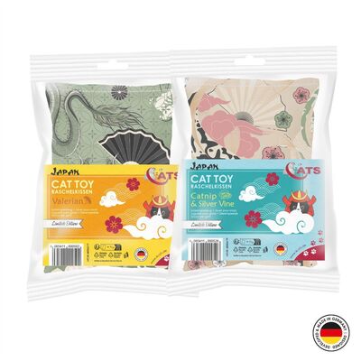4cats Katzenspielzeug Japan Kollektion Raschelkissen Verpackung beide