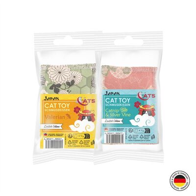 4cats Katzenspielzeug Japan Kollektion Schmusekissen Verpackung beide