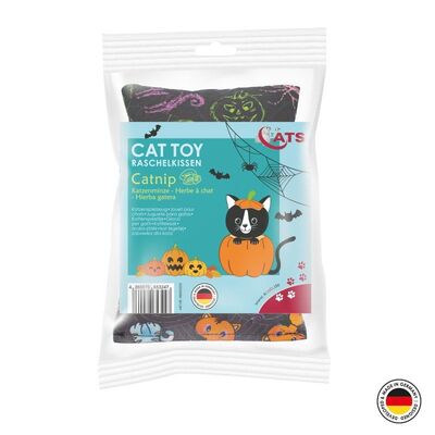 4cats Halloween Kollektion Raschelkissen mit Verpackung Katzenminze