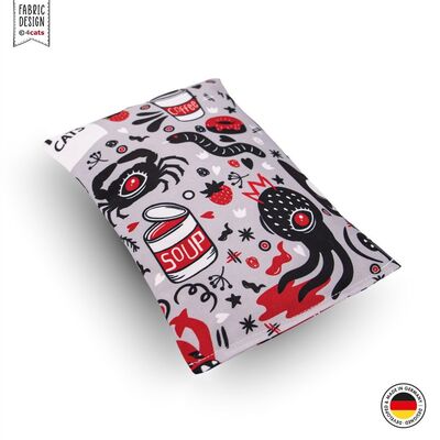 4cats Katzenspielzeug Crazy Raschelkissen grau liegend