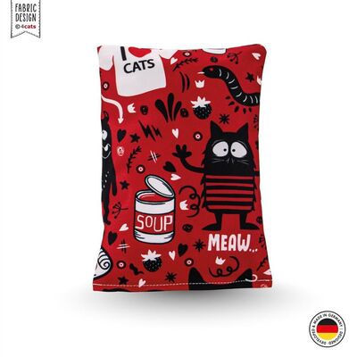4cats Katzenspielzeug Crazy Raschelkissen rot stehend