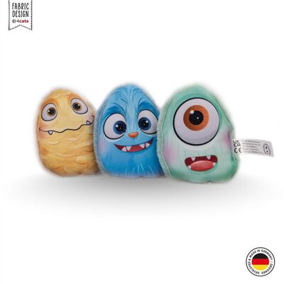 4cats Spielzeug Monster Kollektion alle drei Monster in Reihe