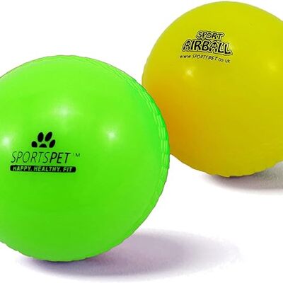 SPORTSPET AIRBALLS - 70 mm - 2 Bälle Grün & Gelb