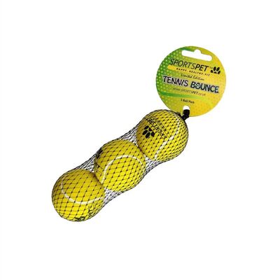 SPORTSPET Tennis Bounce Bälle verpackt 3er Set 65 mm