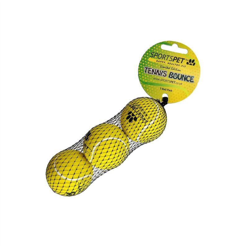 SPORTSPET Tennis Bounce Bälle verpackt 3er Set 65 mm