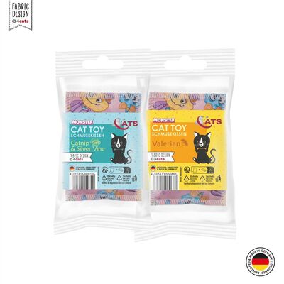 4cats Katzenspielzeug Monster Kollektion Schmusekissen beide verpackt