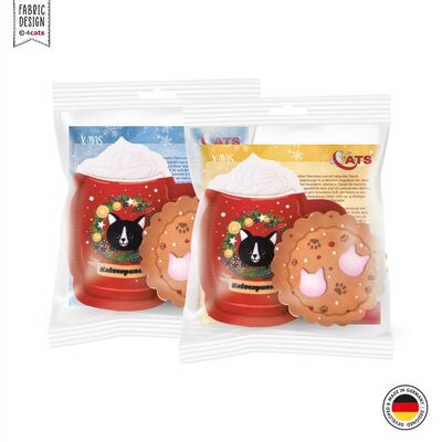 Katzenspielzeug 4cats X-Mas Couples Katzenpunsch und Keks beide Sorten verpackt