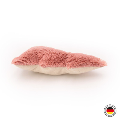 Plüsch-Tannenbaum als Katzenspielzeug in der Farbe rosa, liegend