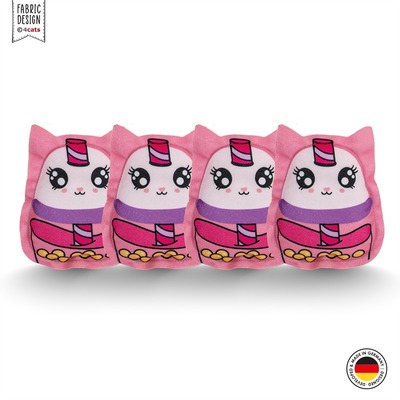 Katzenspielzeug 4cats Kawaii Food Kollektion Bubble Tea Praesentation viermal