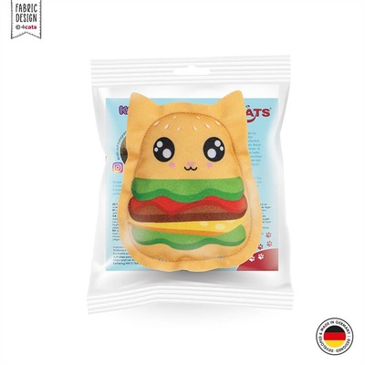 Katzenspielzeug 4cats Kawaii Food Kollektion Burger Verpackung Katzenminze
