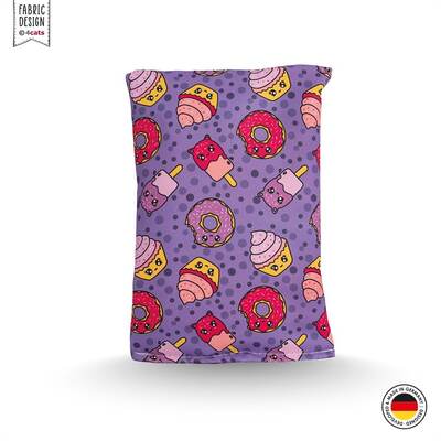 Katzenspielzeug 4cats Kawaii Kollektion Raschelkissen Lila aufrecht