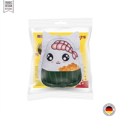 Katzenspielzeug 4cats Kawaii Food Kollektion Sushi Verpackung Baldrian