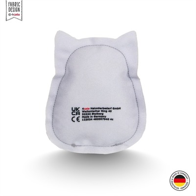 Katzenspielzeug 4cats Kawaii Food Kollektion Sushi Rueckansicht mit Firmeninformation