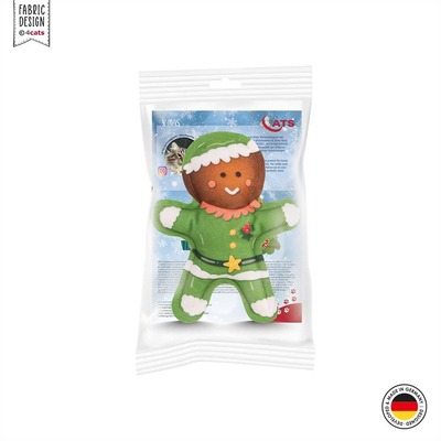 4cats Katzenspielzeug X-Mas Lebkuchenweihnachtself in Verpackung Katzenminze.