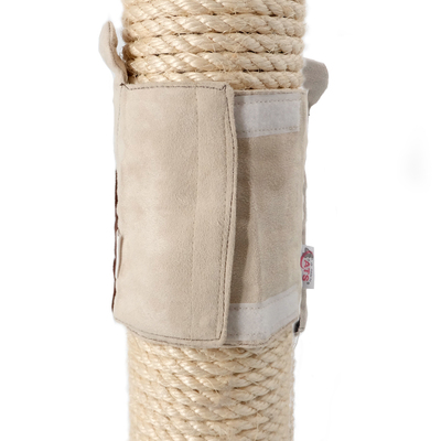 Manschette am Stamm eines Katzen-Kratzbaums, Farbe beige und braun, Rückansicht