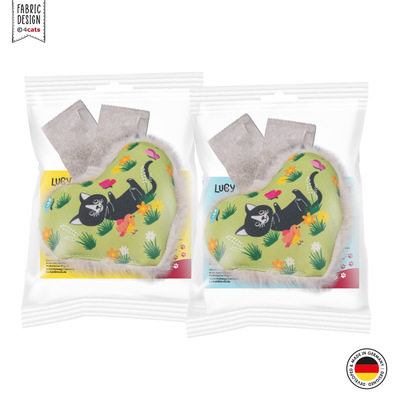 4cats Katzenspielzeug Lucy Kollektion Herzin Verpackung - beide Sorten