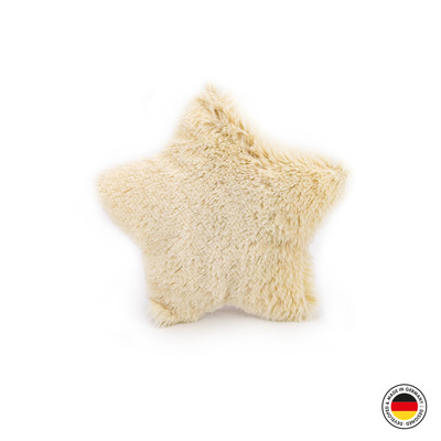 Plüschstern als Katzenspielzeug in der Farbe creme, Vorderansicht